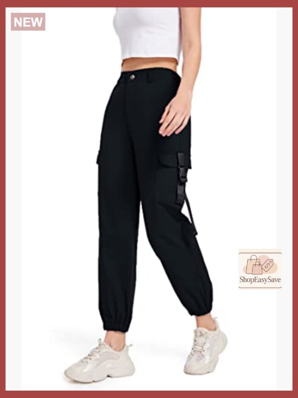 High Waisted Cargo Pants with Pockets Baggy Y2k Streetwear - Picture 3 of 7